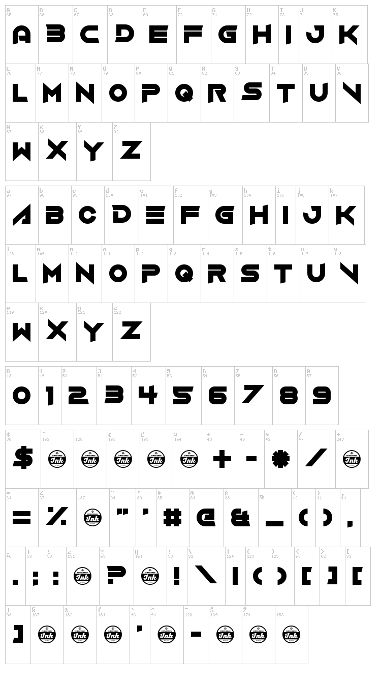 Vermin Vibes 4 font map